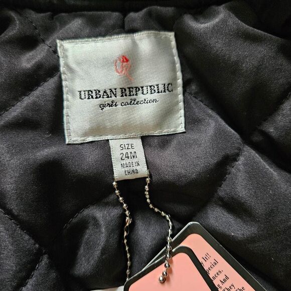 Urban Republic Black Fleece Bomber Jacket Size 18-24 Months - Picture 2 of 3